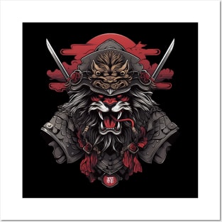 samurai lion Posters and Art